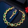 Bridal Wedding Jewelry Multi-Layer Electroplated 18K Gold Necklace Earrings Bracelet Set