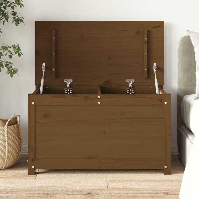 823537 vidaXL Boîte de rangement Marron miel 80x40x45,5 cm Bois massif de pin