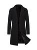 Frühling Herbst Neue Lange Baumwolle Mantel Neue Wollmischung Reine Farbe Casual Business Mode Herrenbekleidung Schlank Windjacke