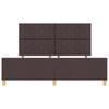 Bed Frame with Headboard Dark Brown 180 X 200 Cm Fabric