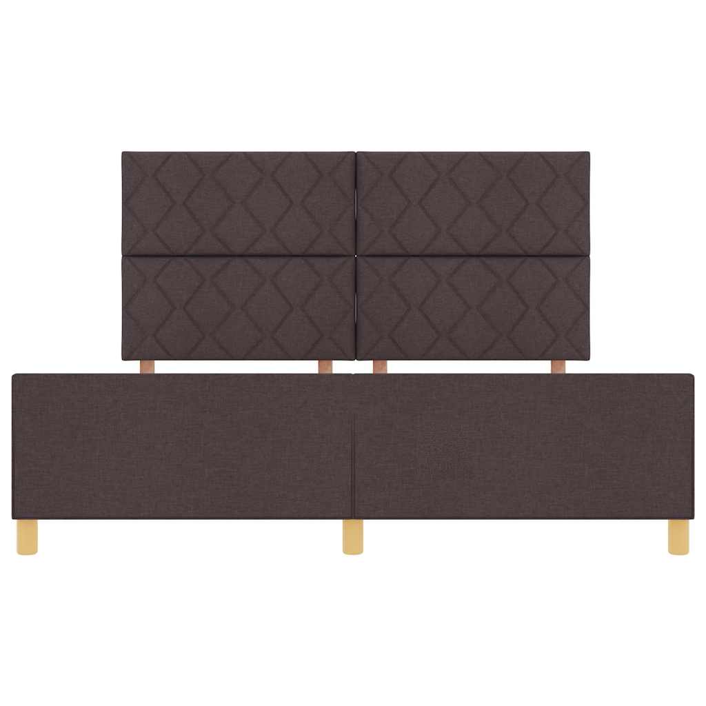Bed Frame with Headboard Dark Brown 180 X 200 Cm Fabric