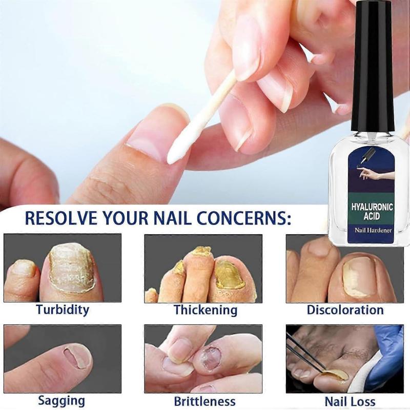 3x Hyaluronic Acid Nail Strengthener, Fast Nail Growth Serum, Anti-Brittle Nail Polish Hardener Natural Damaged Nails Treatment