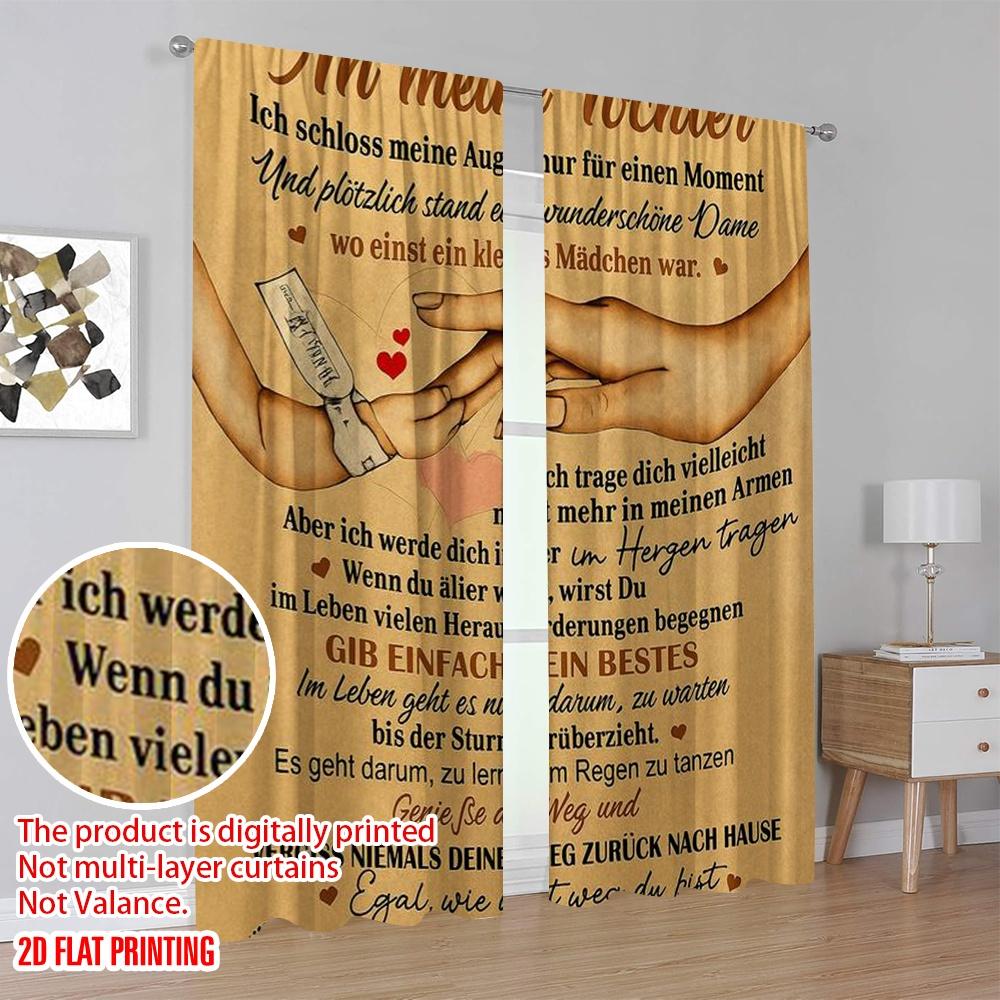 2 Stück, 2D-Musterdruck Vorhänge Für Meine Tochter Vielseitiger Stoff (ohne Stange) Vielseitig Alles Ideal für Studium, Wohnen