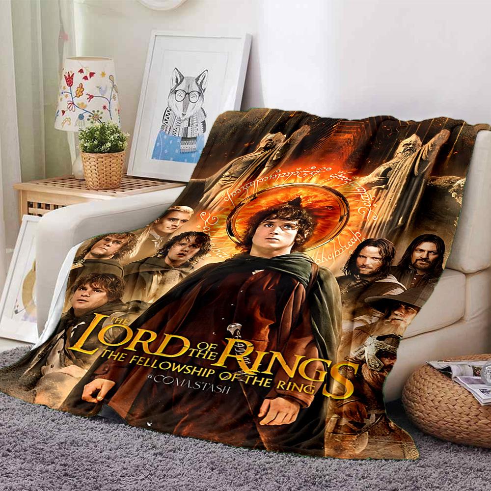 1pc Lord of the Rings Fellowship of the Ring Flannel Blanket Soft Warm Throw for Home, Office, Travel, All-Season Cozy Bedding Gift L1380