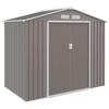7ft X 4ft Lockable Polypropylene Garden Storage Shed Storage W/ Air Vents Steel Grey