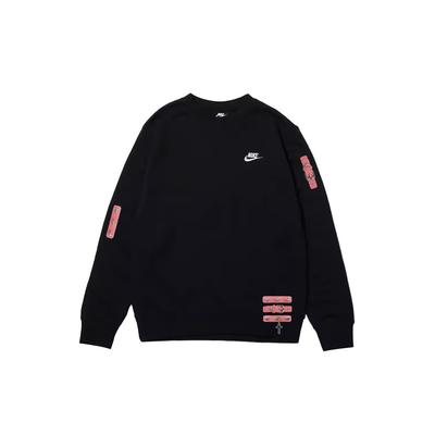 Nike Özelleştirilebilir Dış Mekan Nefes Alabilir Trend Şehirli Günlük Kullanım Çok Yönlü Harf Logosu Baskılı Sweatshirt Unisex Sweatshirt Siyah BV2667-010(TEAM1061-G2)