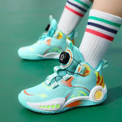 Children's Basketball Shoes Actual Combat  New Leather Boy Sports Shoes Big Boys Non-slip Shock Absorption Running Shoes