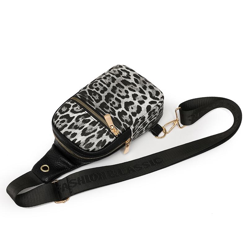 Τσάντα Στήθους με Λεοπάρ Μοτίβο Γυναικεία Τσάντα Χιαστί Χρωματική Αντίθεση Ώμου Κινητού Τηλεφώνου Μικρή Τσάντα