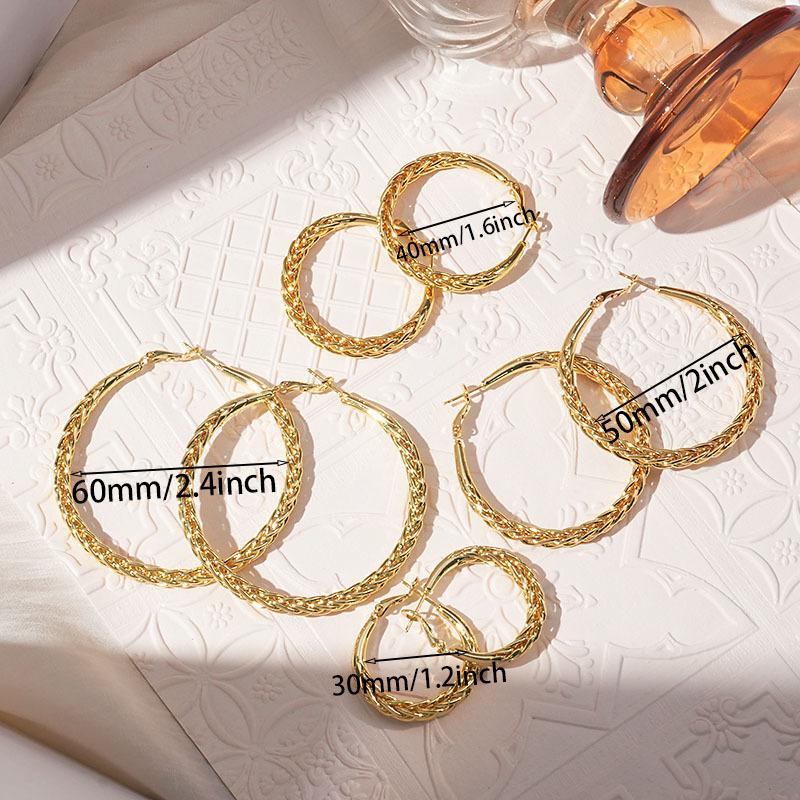 New 3cm-6cm Large Circle Simple Earrings Niche Ear Jewelry