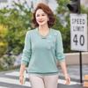 Stylish Round Neck Knit Sweater for Middle-Aged & Elderly Women - Age-Defying, Long-Sleeved Spring Top