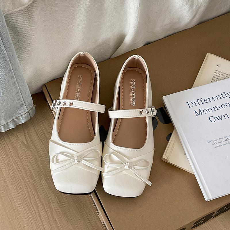 Silver Ballet Style Square Head Light Mouth Flat Sole Shoes Women's 2025 New Summer Skirt Retro Mary Jane Shoes