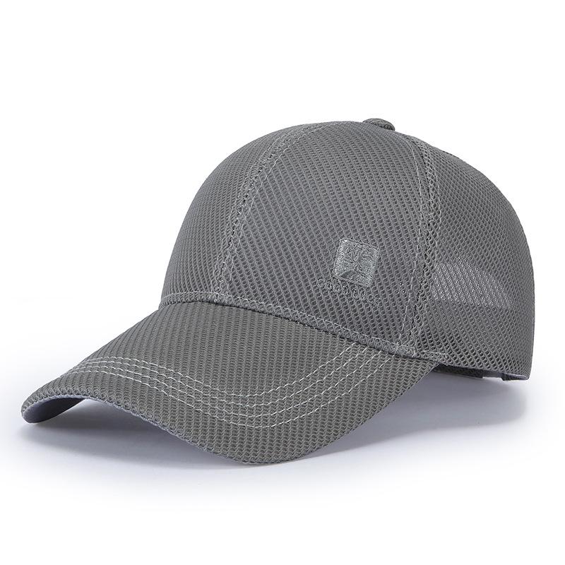 Men s Summer Mesh Baseball Cap - Sun Protection, Breathable, Versatile Duckbill Hat for Outdoor and Fishing Adjustable светло-серый