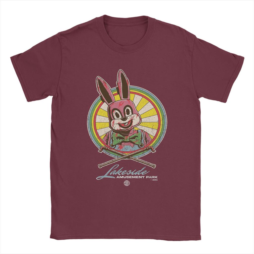 Men Silent Hill 3 Lakeside Amusement Park Robbie the Rabbit T Shirts  100% Cotton Tops Short Sleeve Tees Plus Size T-Shirt