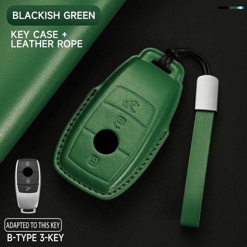 Genuine Leather Car Key Case Cover Key Bag For  Mercedes Benz A C E S G Class GLC CLE CLA GLB GLK GLS Protect Set Accessories