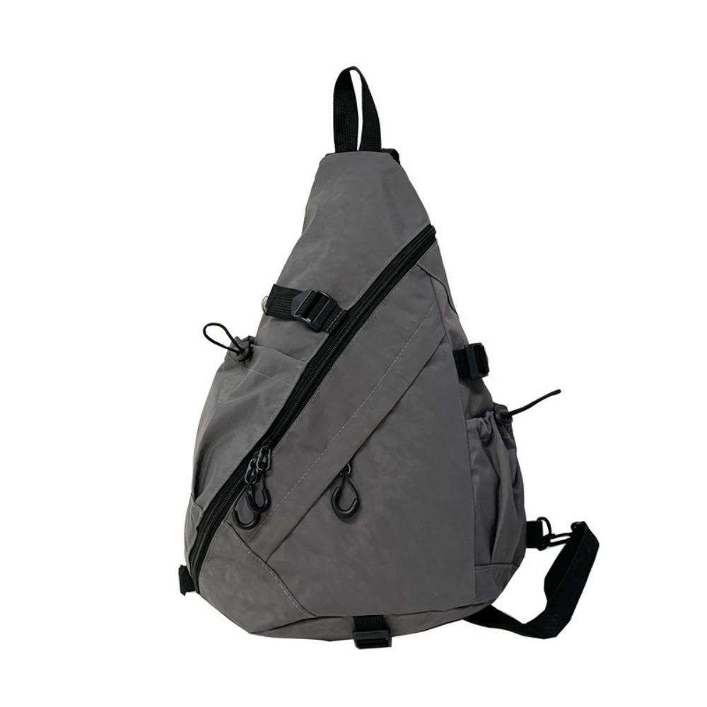 Large Capacity Oxford Cloth Shoulder Bag Solid Color Sports Crossbody Bag Men's Chest Bag  Travel