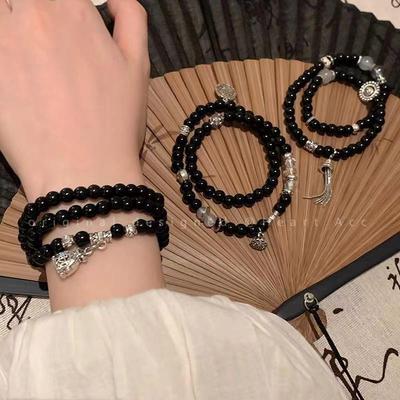 Chinese Retro Lucky Bag: Multi-Layer Bracelets & Necklaces, Dual-Purpose Accessories for Women, Long-Style Jewelry