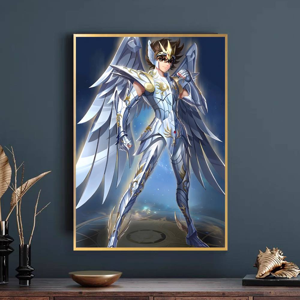Plakat Saint Seiya Samoprzylepna Sztuka Wodoodporny Papierowy Naklejka Kawiarnia Bar Pokój w Domu Studenckim Dekoracja Ściany