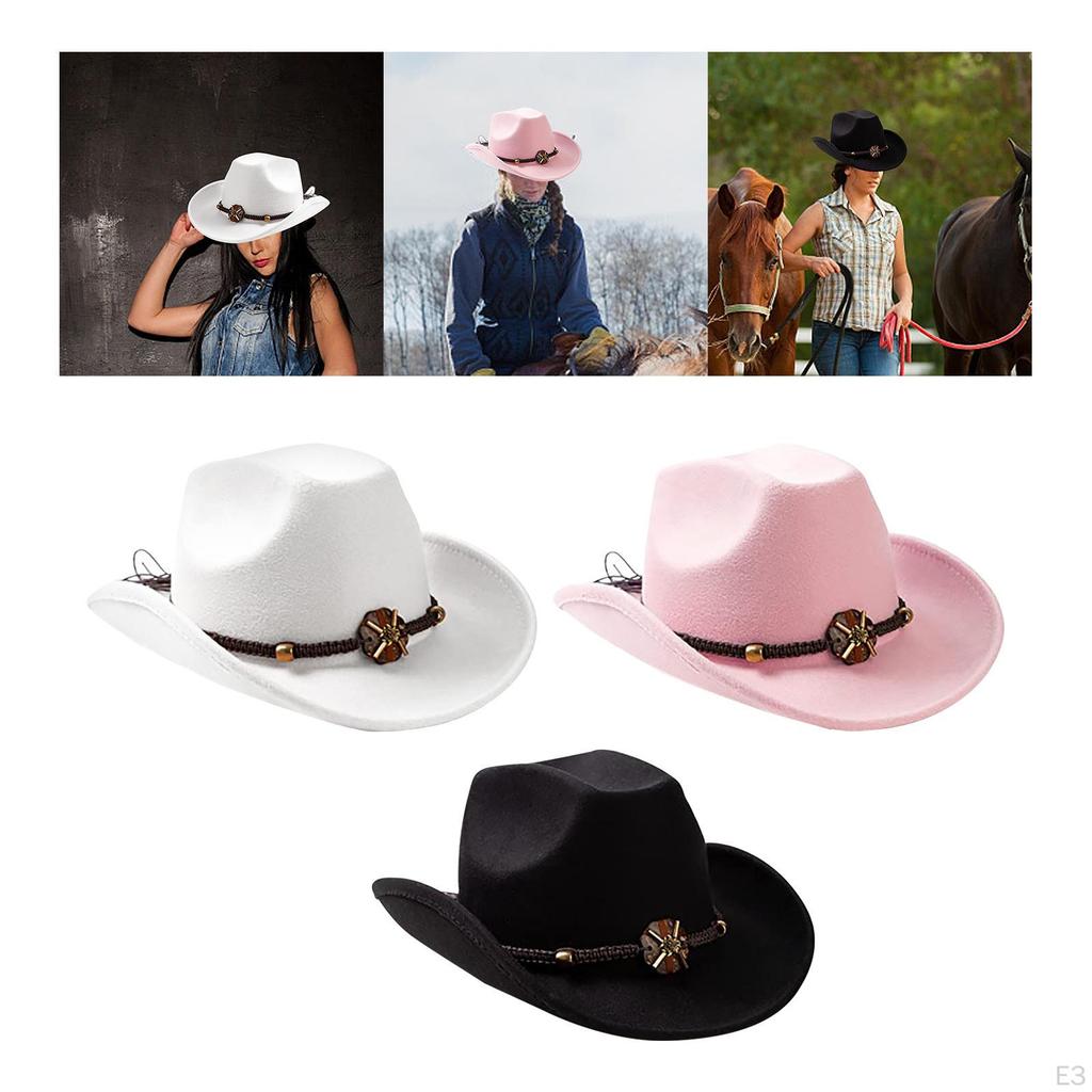 Casual Cowboy Hat Props Big Brims Sun Hats Costume Fancy Dress Cosplay for Play Women Men Travel