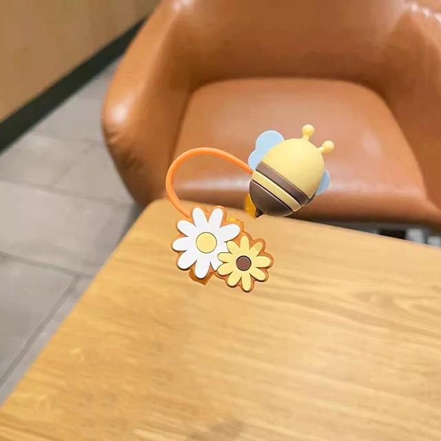 Kawaii Silikon-Strohhalmabdeckung für 7-8mm Cartoon Lebensmittelqualität Silikon Staubdicht Hitzebeständig Strohhalm-Stopfen Kappe Schnabeltassen Zubehör