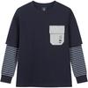 Hush Puppies Jungen Langarm Rundhals-T-Shirt mit Fake-Zweiteiler