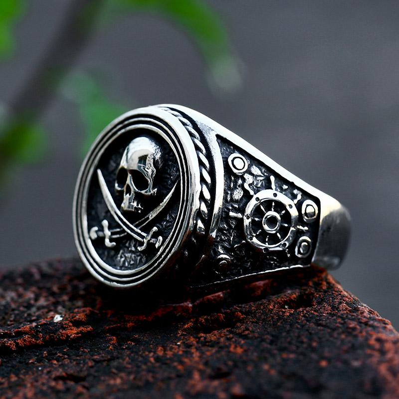 BEIER 2022 Nouvelle Mode Punk Navigation Pirates Bague Crâne Bague Homme Cool Biker Hip Hop Films Bijoux Vente en Gros