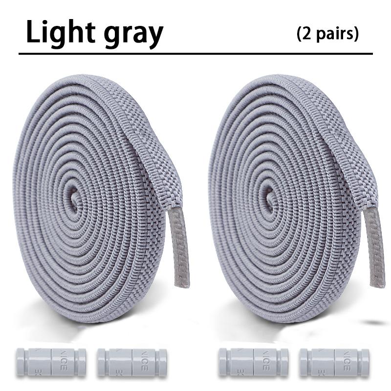 2Pair New Colorful Capsule Lock Shoelaces Without Ties Elastic Laces Sneakers No Tie Shoe Laces Kids Adult 0.6cm Flat Shoelace