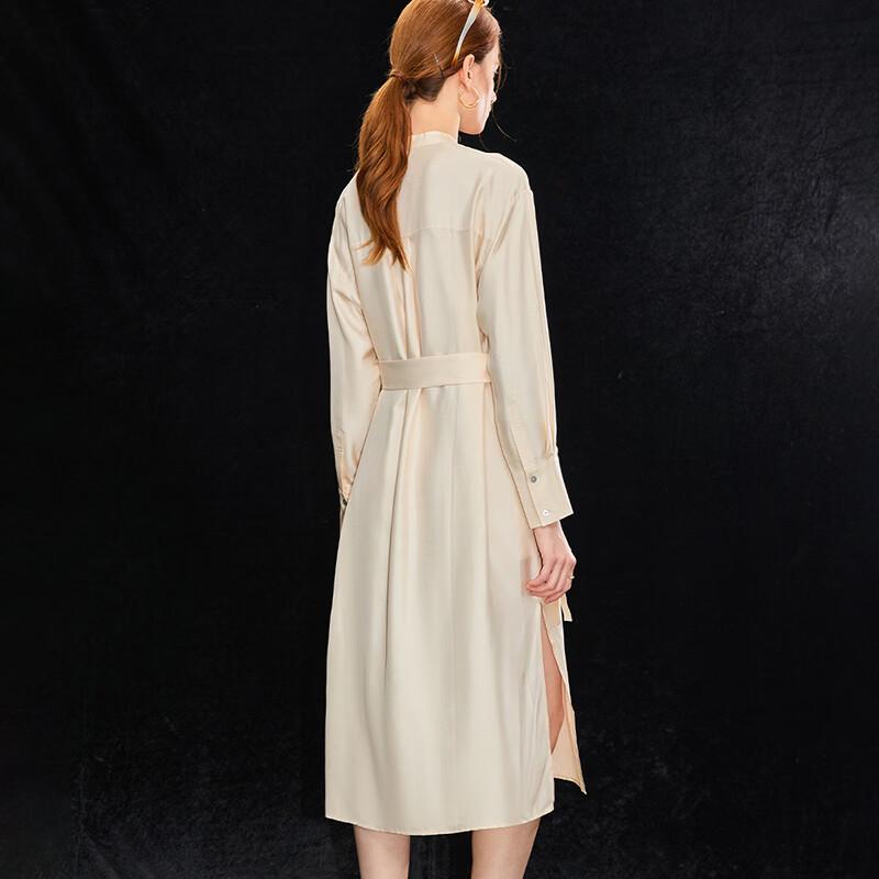 Wudao 100% Mulberry Silk Tie-Waist Maxi Dress