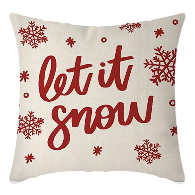 Christmas Throw Pillowcase Home Nordic Holiday Decoration Linen Super Soft Short Plush Sofa Pillowcase