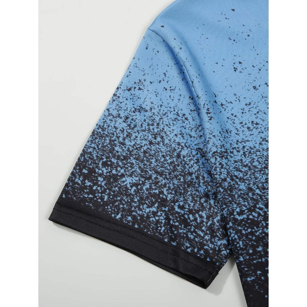 Casual Pocket Button Men's Printed Polo Shirt