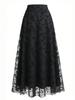 Elegant Floral Mesh A-line High-waisted Skirt for Women