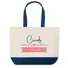 Sac Shopping - PLANETEE - Cindy En Vacances - Fond Bleu - Coton 40x45 Cm - Impression HD