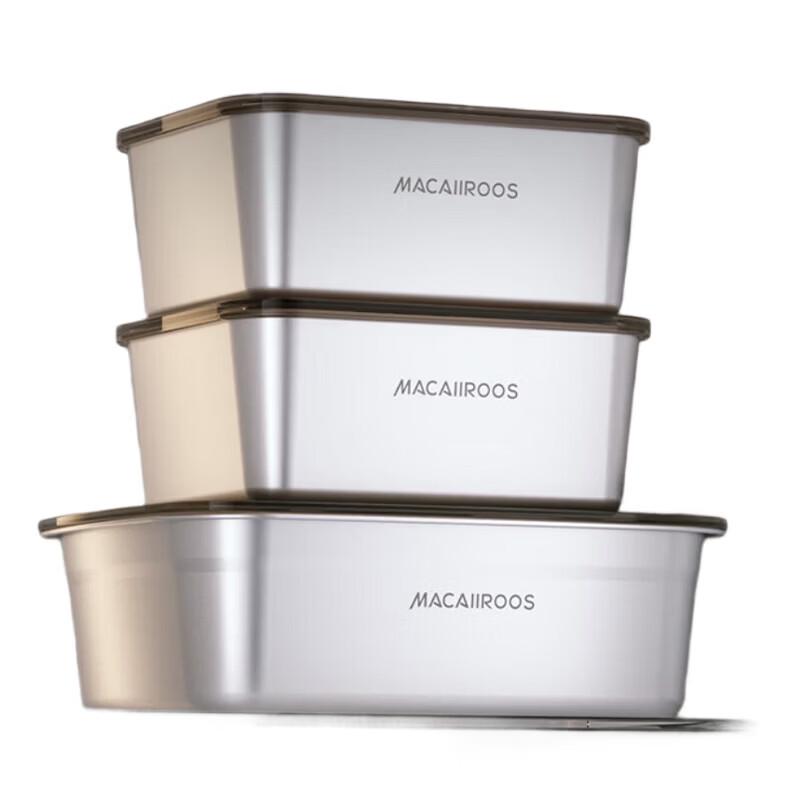 Macaiiroos 304 Stainless Steel Food Storage Container 3-Piece Set