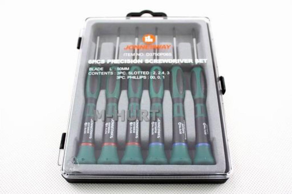 JONNESWAY PRECISION FLAT + CROSSHEAD SCREWDRIVERS set of 6