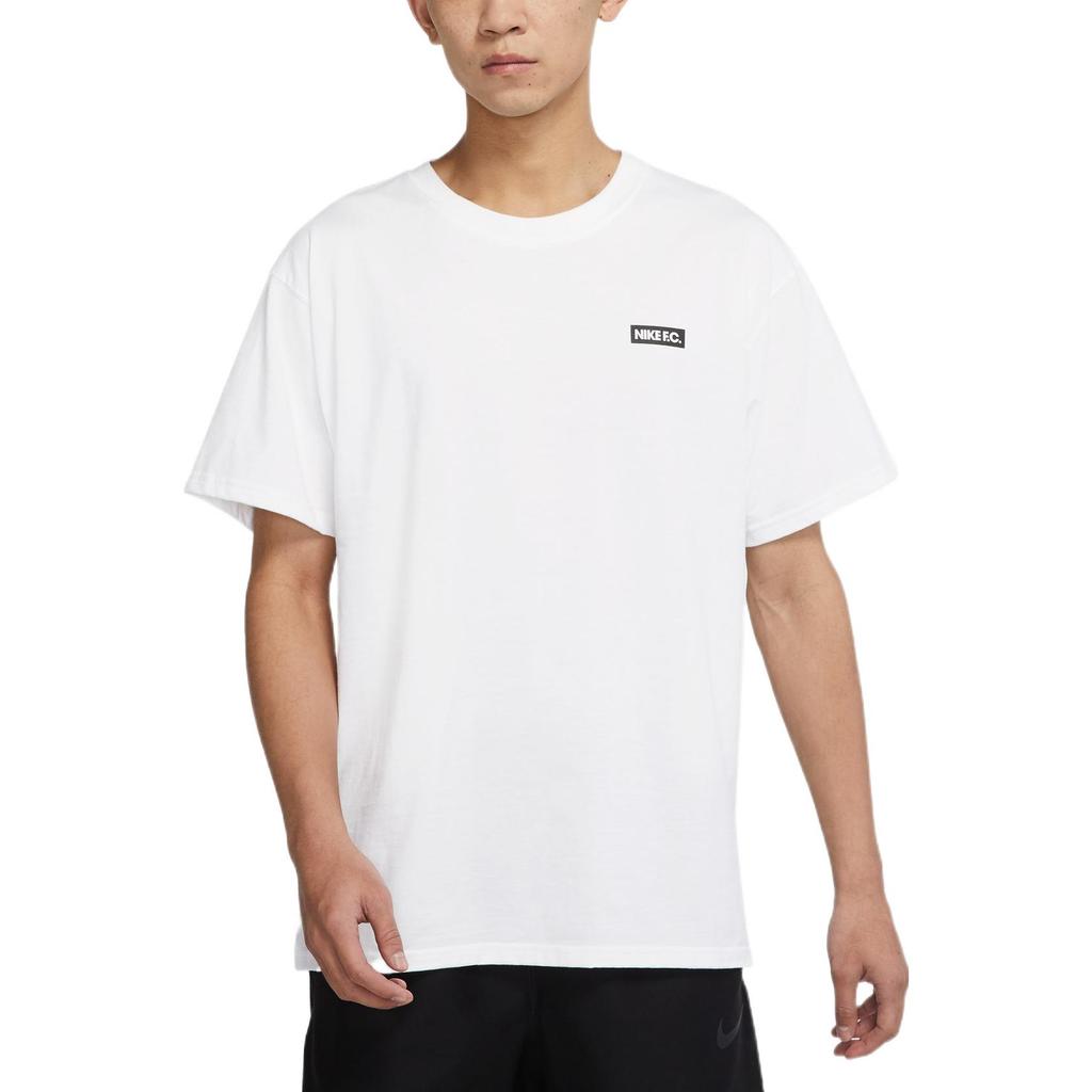Nike Graphic Print Crew Neck Short Sleeve Football T-Shirt Men Tops White DH7463-100