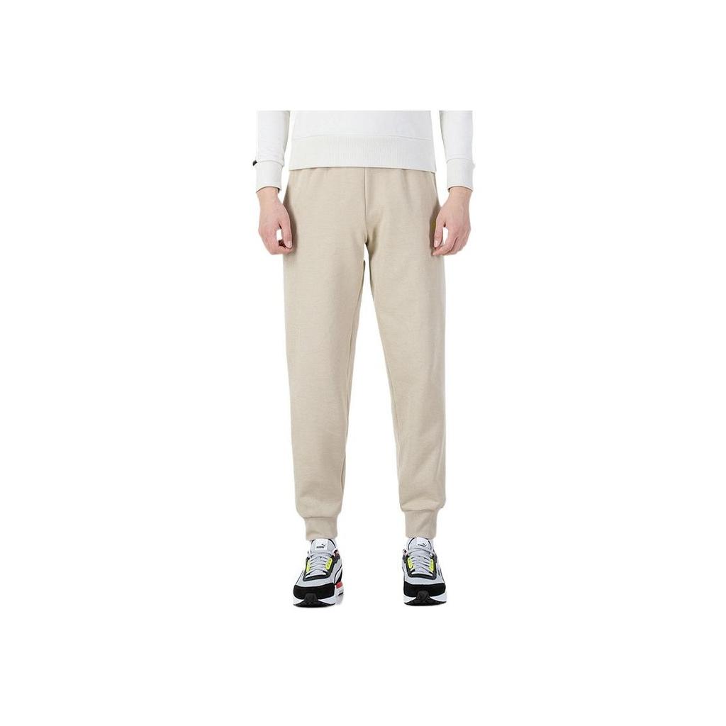 Puma Logo Print Elastic Waist Joggers Men Bottoms Khaki 536088-19