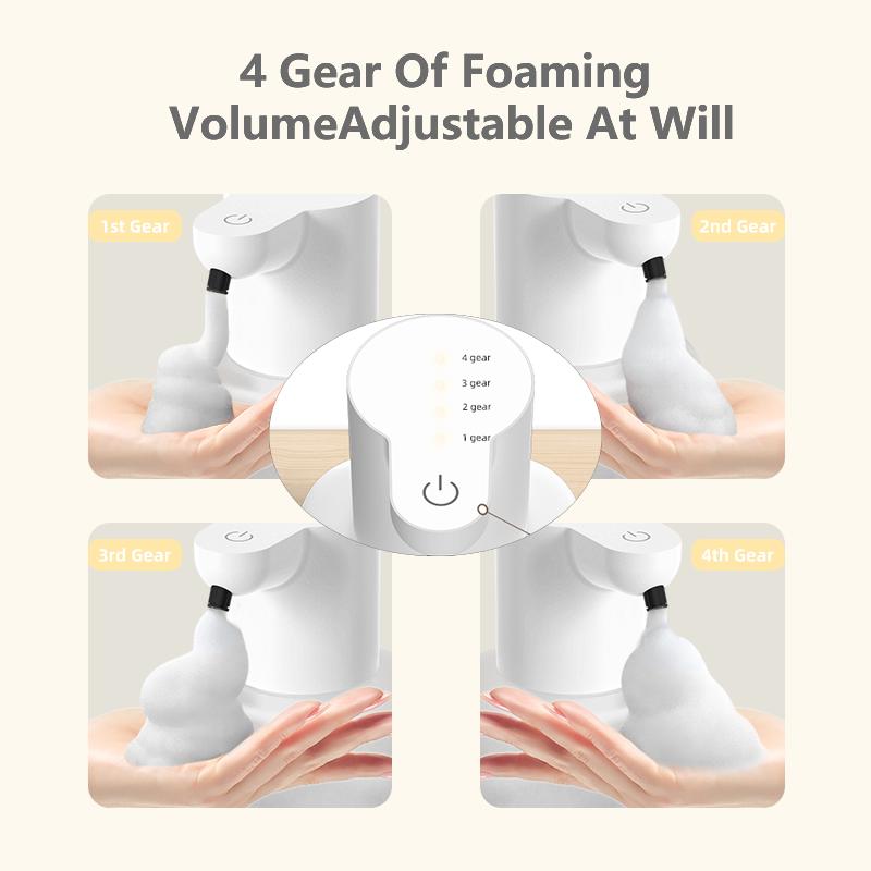 500ML Wandmontage oder Tischgerät IPX5 Wasserdicht 4-stufig Einstellbar Schaum/Gele Elektrisch Intelligent Automatische Sensor Seifenspender