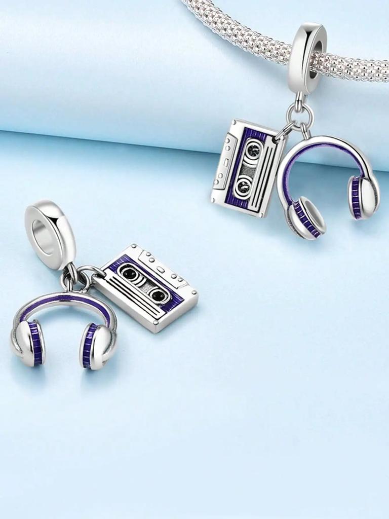Charms Plata Copper Colors Music Cat Earphones Harp Beads Charm Pendant For Original Bracelet For Women Diy Jewelry Love Gift