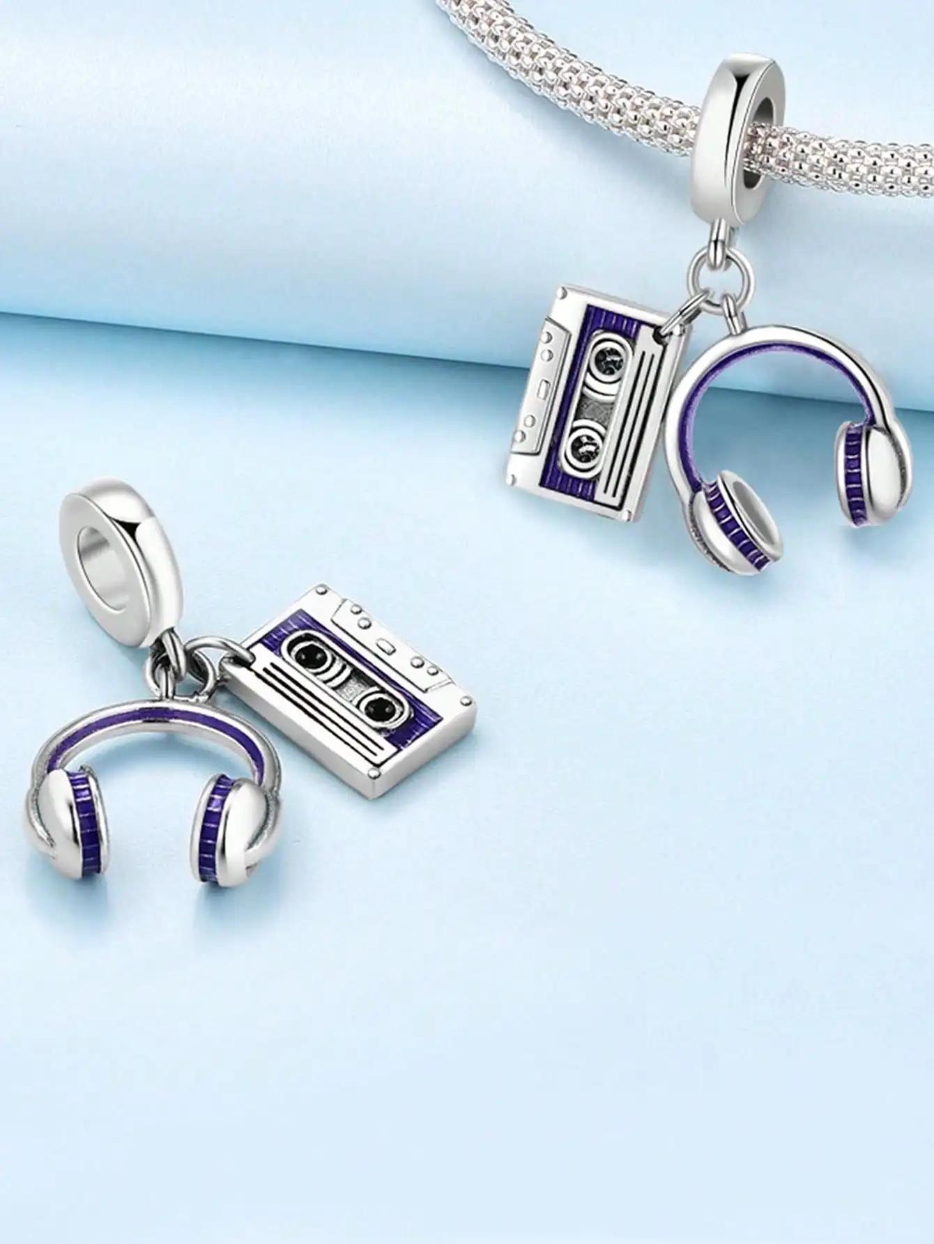 

Charm Bead Components Plata Copper Metal Colors Music Cat Earphones Harp Bead Components Charm Bead Component Pendant Bead Component Designed For