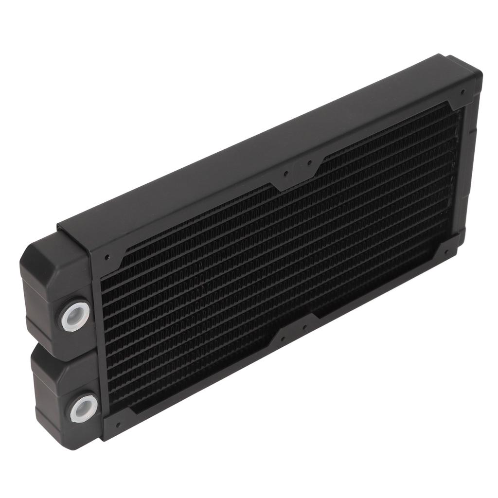 Water Cooling Radiator Red Copper Brass Steel G1 4 Thread 14 Pipes Fast Heat Dissipation Computer Radiator For 12cm Fan