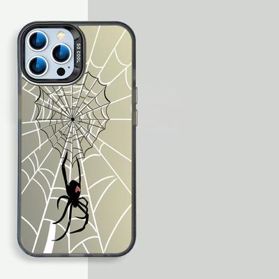 Cool Spider Pattern Electroplate for IPhone 16 15 14 13 12 11 Pro Max Shockproof Back Cover