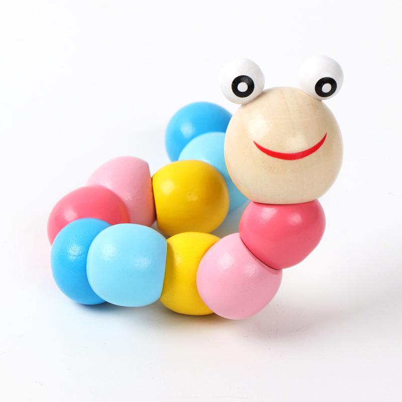 Kids 8-Note Xylophone Lacing Clock Rainbow Tower Four Sets Column Shape Board Worm Twist Baby Educational Toy MHWJ-003
