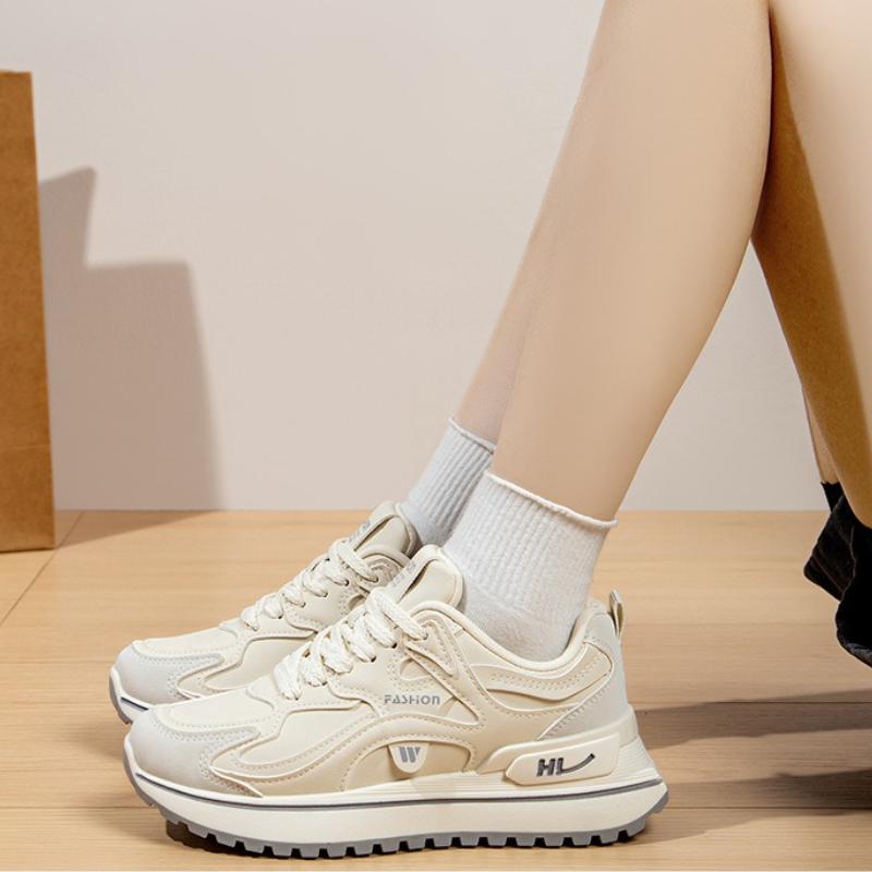 Frühlings- und Herbstmode Neue Damen-Freizeit-Sportschuhe Trendige Vielseitige Atmungsaktive Schuhe mit Höhenabsatz für Damen