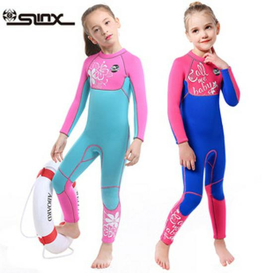 Children's Sun Protection One-Piece Swimsuit by SLINX - Kids' Short Sleeve 2mm Warm Snorkeling Swimwear