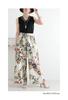 Sawa La Mode Natural Cotton Pants with a Blooming Flower Floral and Botanical Long Free Á Women's Wide-leg Pattern. Print. Pants. Size. (mode-7896)