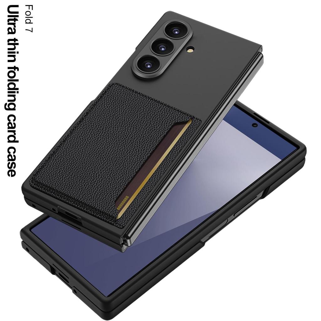 Samsung zFold7 Ultra-Thin Business Style Phone Case with Card Holder and Anti-Drop Protection