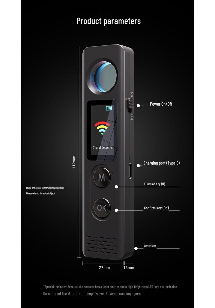 S33 Color Screen Anti-Eavesdropping & Anti-Peeping Camera Detector