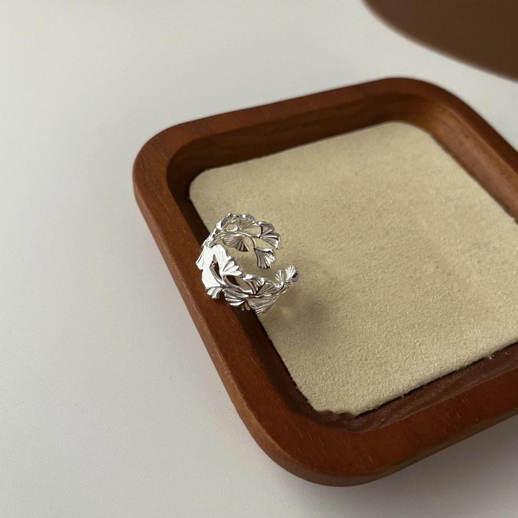 925 Sterling Silver Retro Brushed Open Finger Ring - Women's High-End Niche Light Luxury, Trendy and Non-Fading.