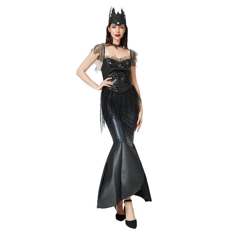 Halloween costume sequined mermaid princess costume performance stage costume dark elf sexy dress