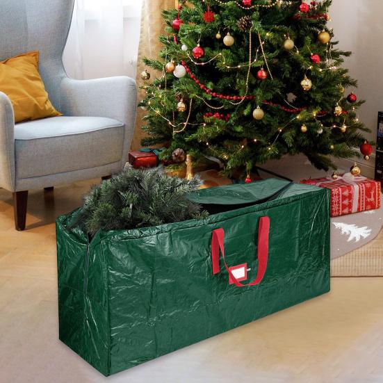 Christmas Tree Storage Bag Generous Capacity Waterproof Dustproof Reinforced Tear-Resistant PE Woven Tree Storage Organizer