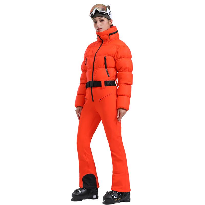 

Women s Winter One-Piece Ski Suit: Thick, Warm, Windproof, Waterproof for Extreme Cold L помаранчево-червоний